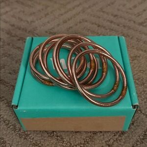 BuDha Girl Rose Gold Bangle Bracelets (set of 9)